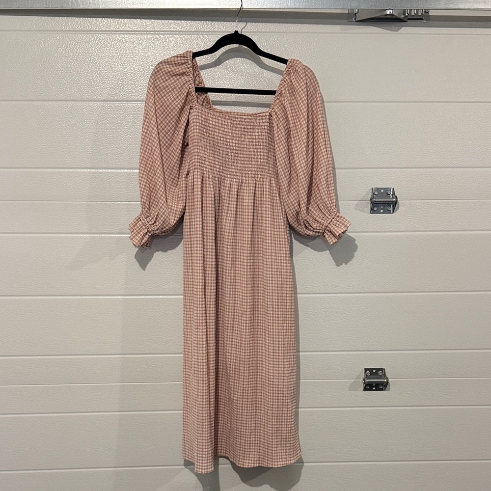 Gingham Puff Sleeve Dress